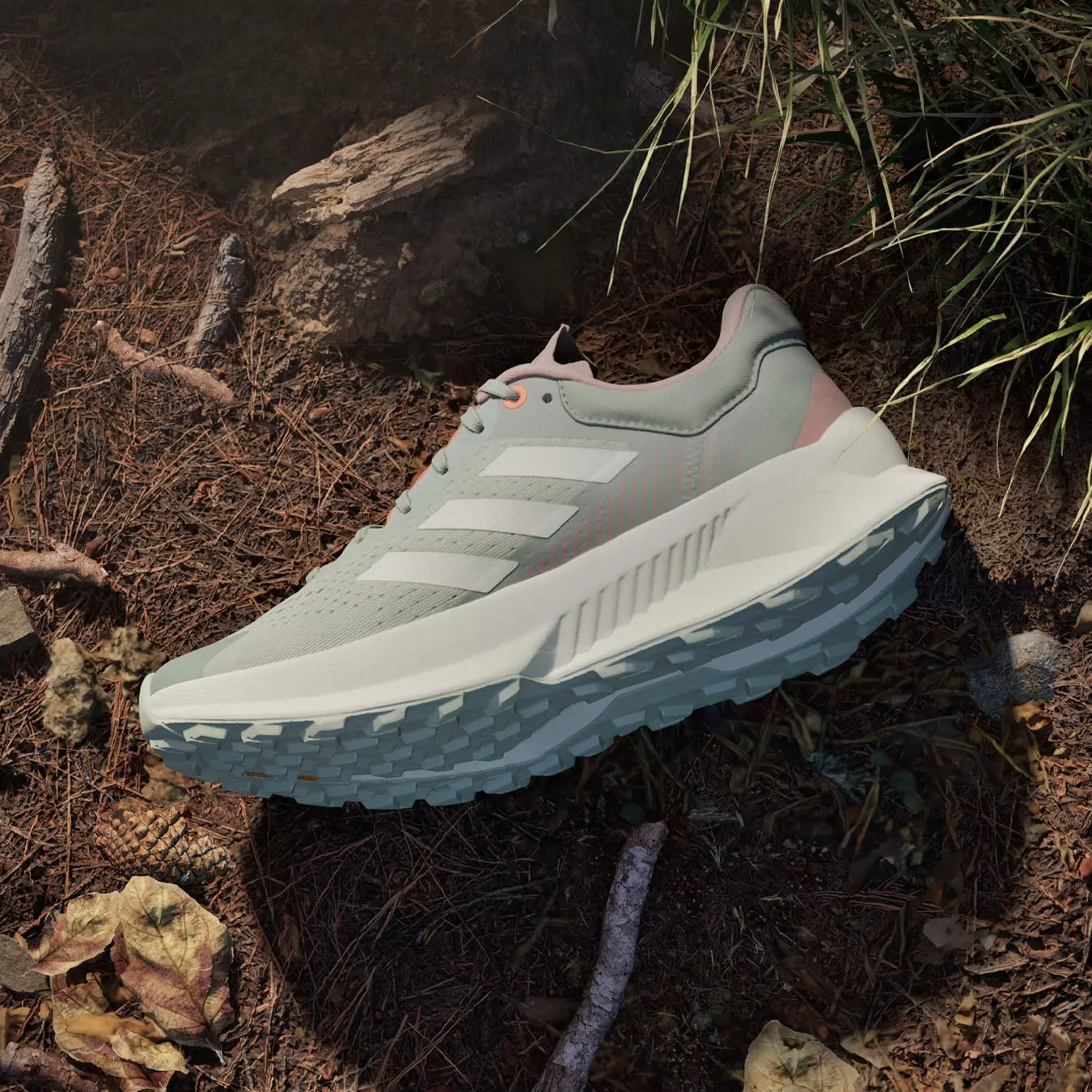 Adidas Terrex Womens Soulstride Flow Trail Running Shoe Linen Green / Off White / Silver Green