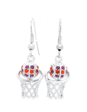 Basketball Earrings DANGLE - Purple/Hyacinth