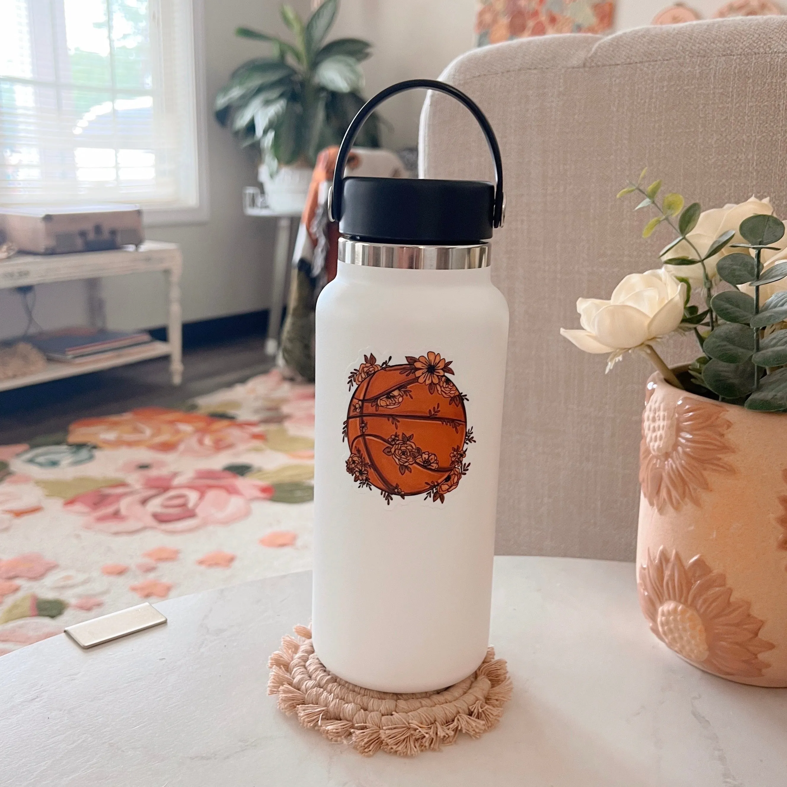 Basketball Florals Sticker