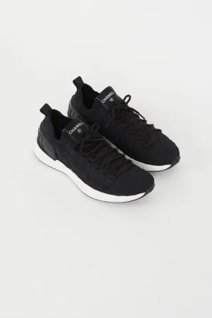 Black Knit Logo Sneaker