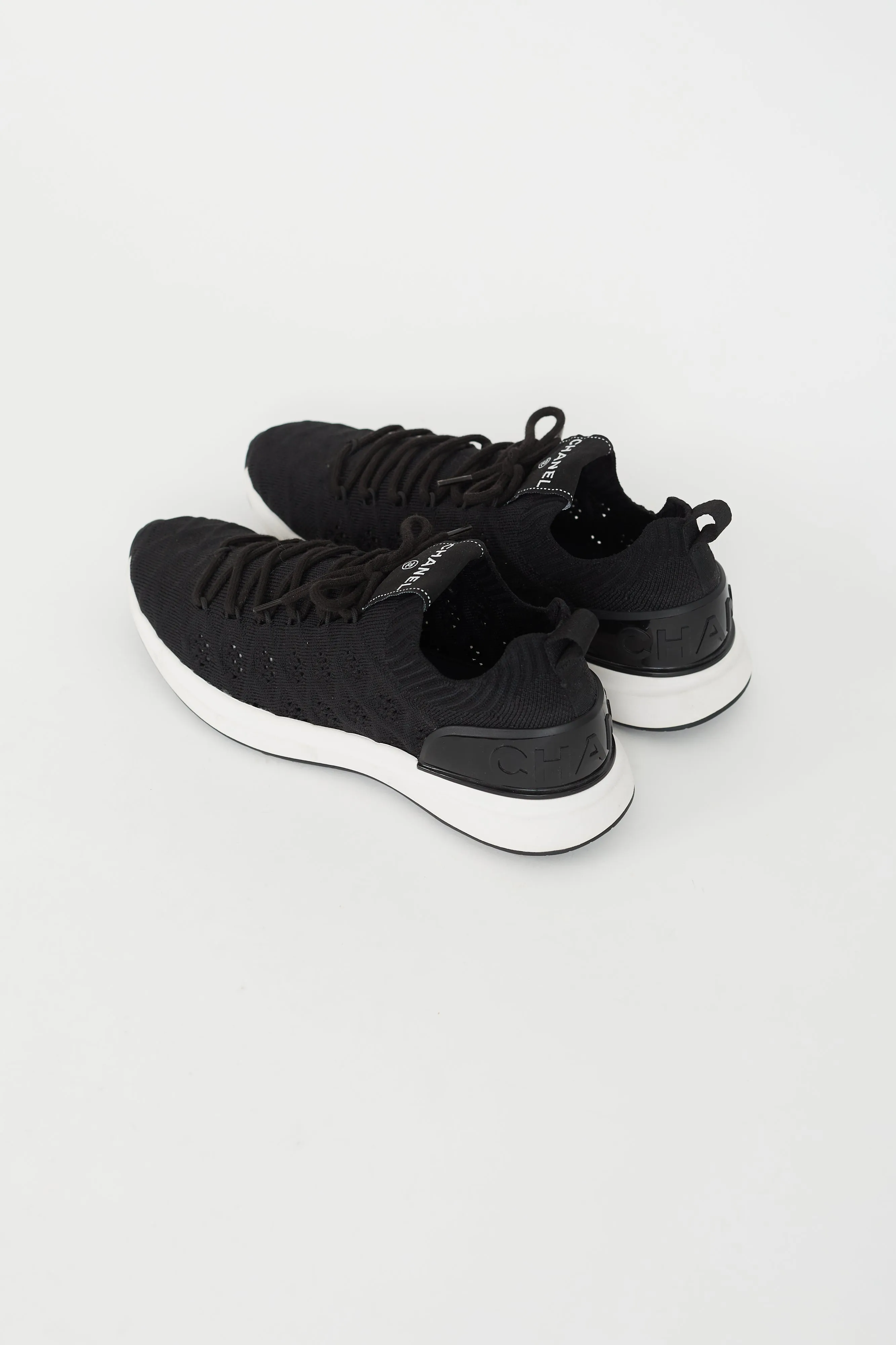 Black Knit Logo Sneaker