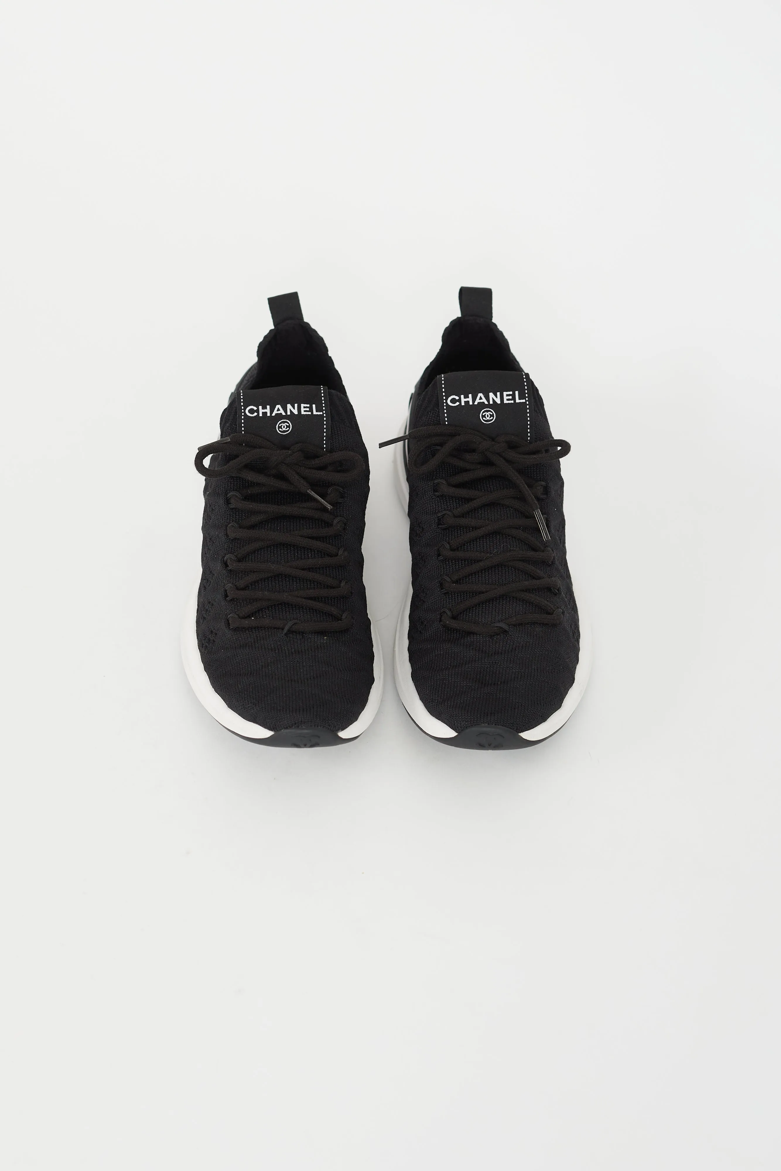 Black Knit Logo Sneaker