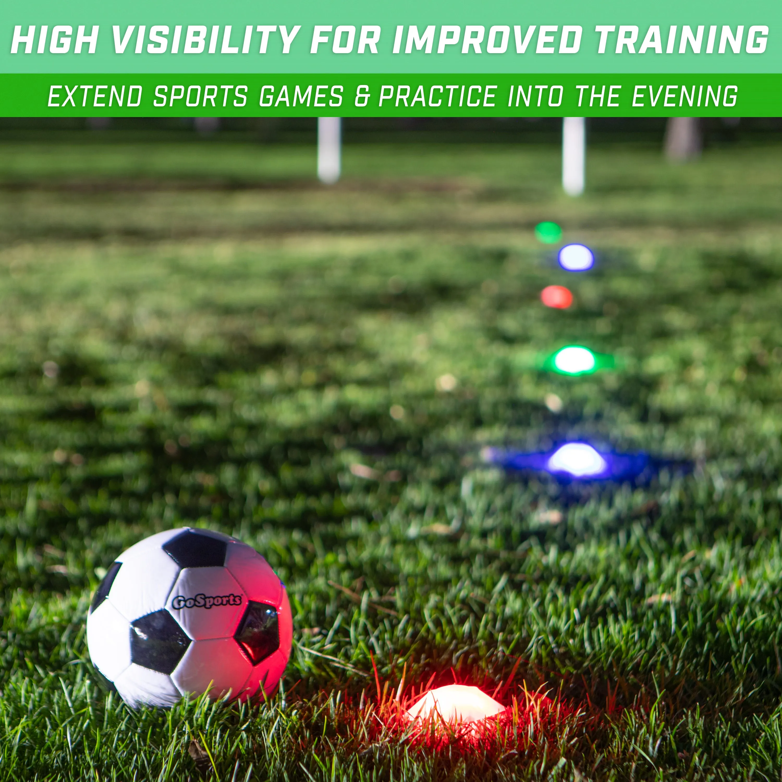 GoSports Modern Light Up Cones - 6 Pack