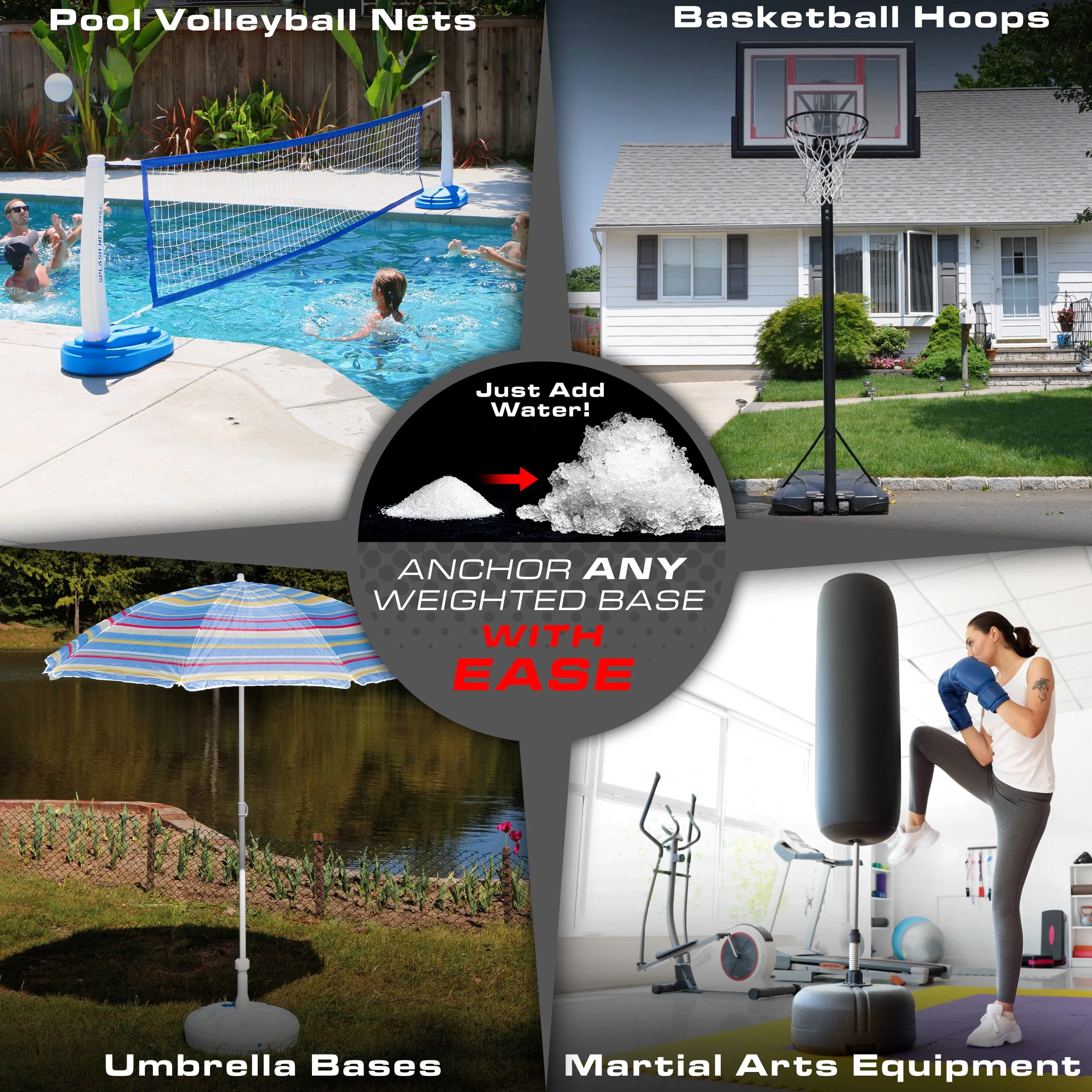 GoSports Sand Gel Weighted Base Filler for Indoor/Outdoor Basketball Hoops, Umbrella Bases, & More - 16 oz, Just Add Water
