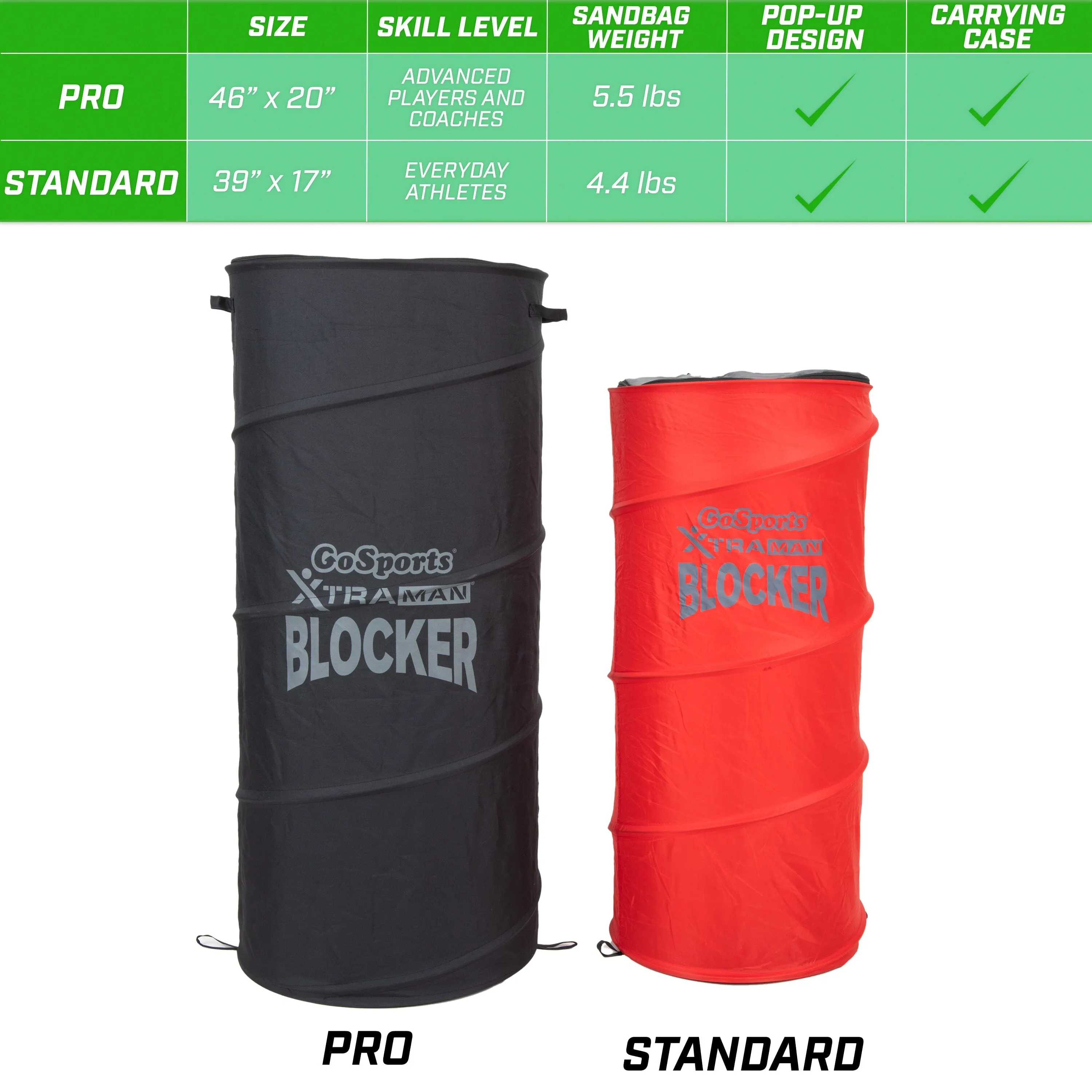 GoSports XTRAMAN PRO Pop Up Defender 3 Pack - Multi-Sport Blocking Dummy