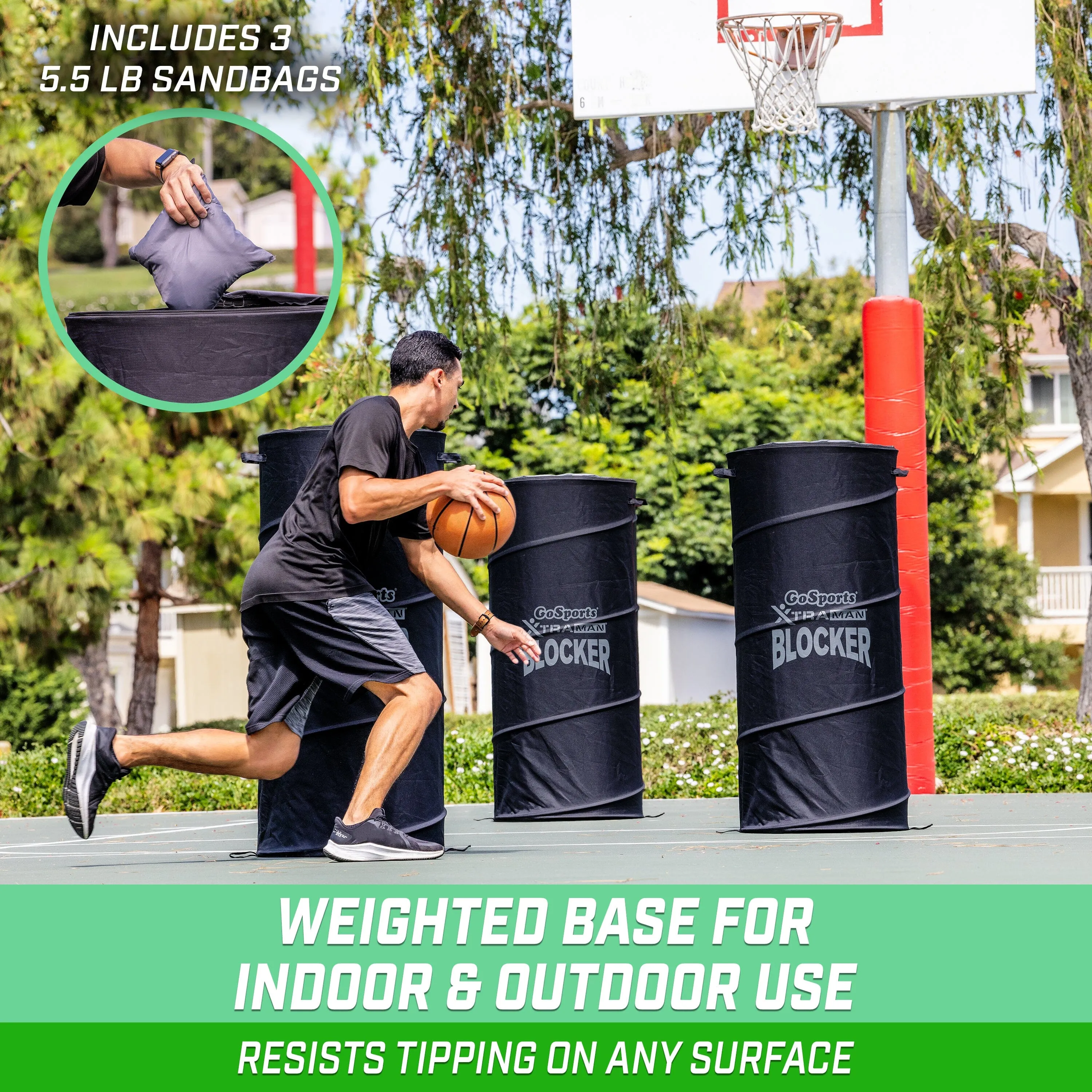 GoSports XTRAMAN PRO Pop Up Defender 3 Pack - Multi-Sport Blocking Dummy