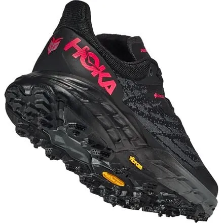 HOKA Women's Speedgoat 5 GTX Spike Trail Running Shoe, Black