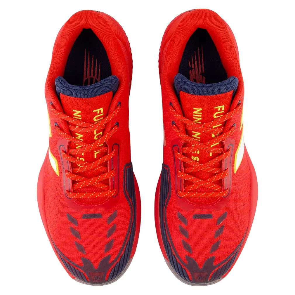 Men's Fuel Cell 996v5 D Width Tennis Shoes True Red and White