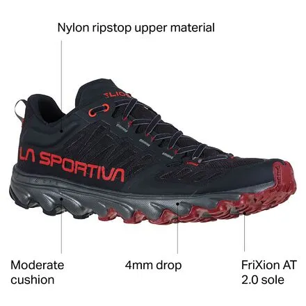 Men's Helios III Trail Running Shoes La Sportiva, Black/Poppy